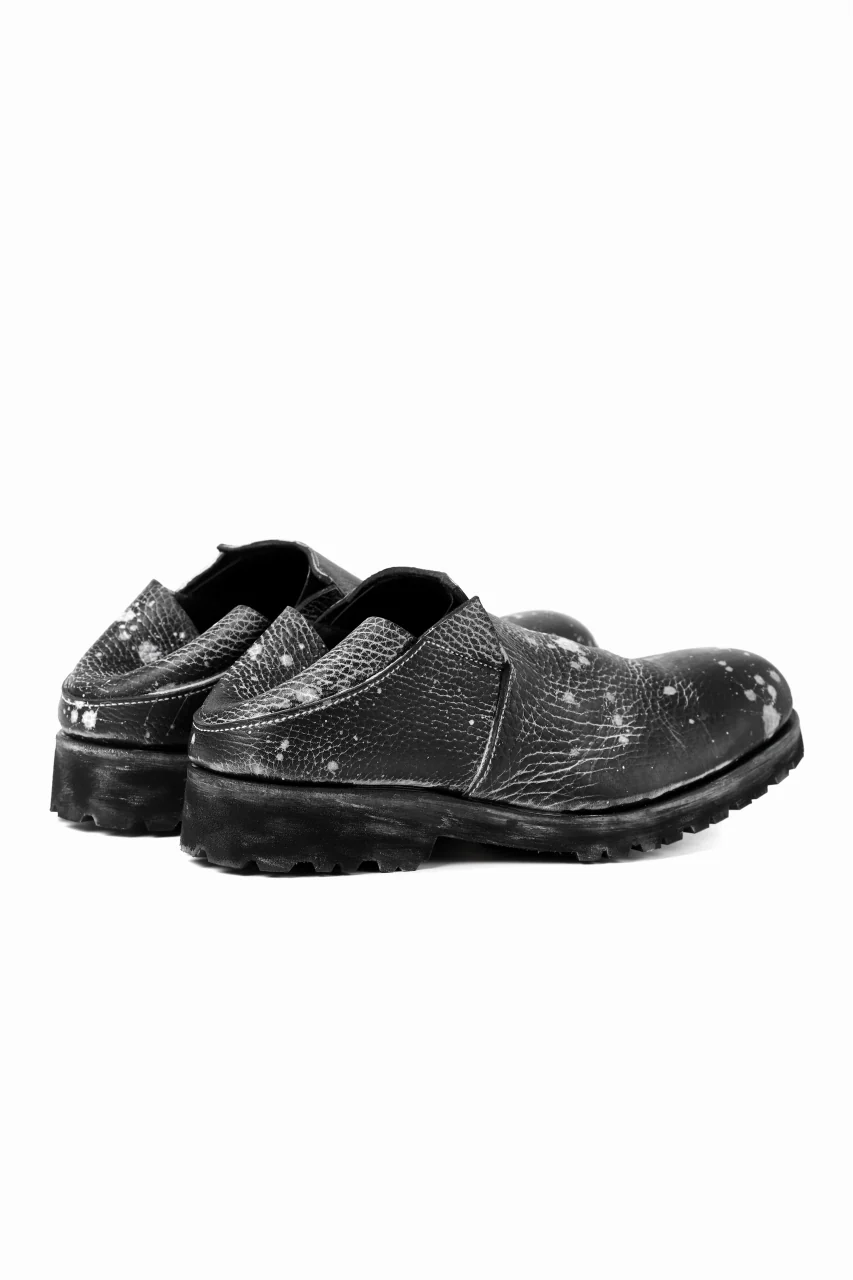 Portaille exclusive PL5 VB Slipon Shoes / Oiled Kip handpainted (BLACK) - Image 4