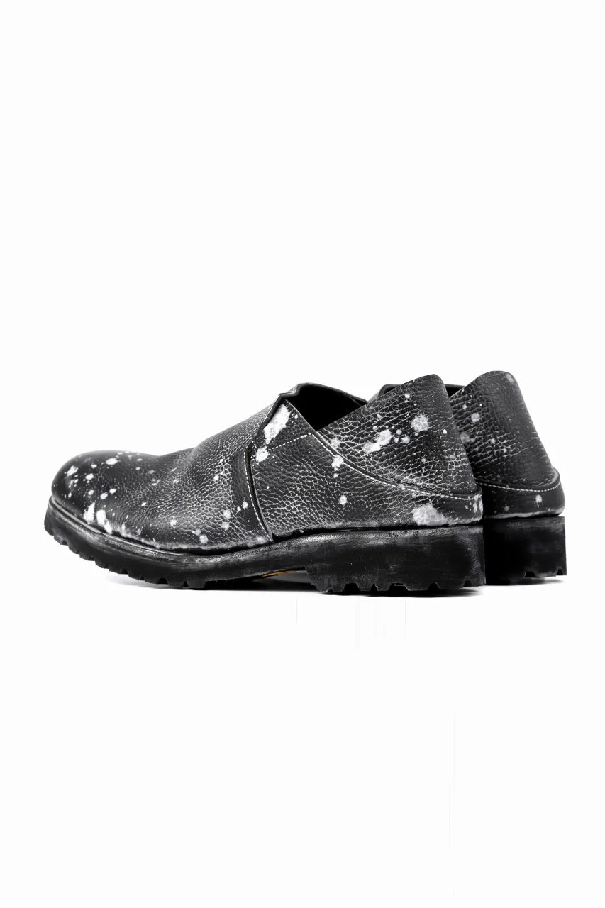 Portaille exclusive PL5 VB Slipon Shoes / Oiled Kip handpainted (BLACK) - Image 6