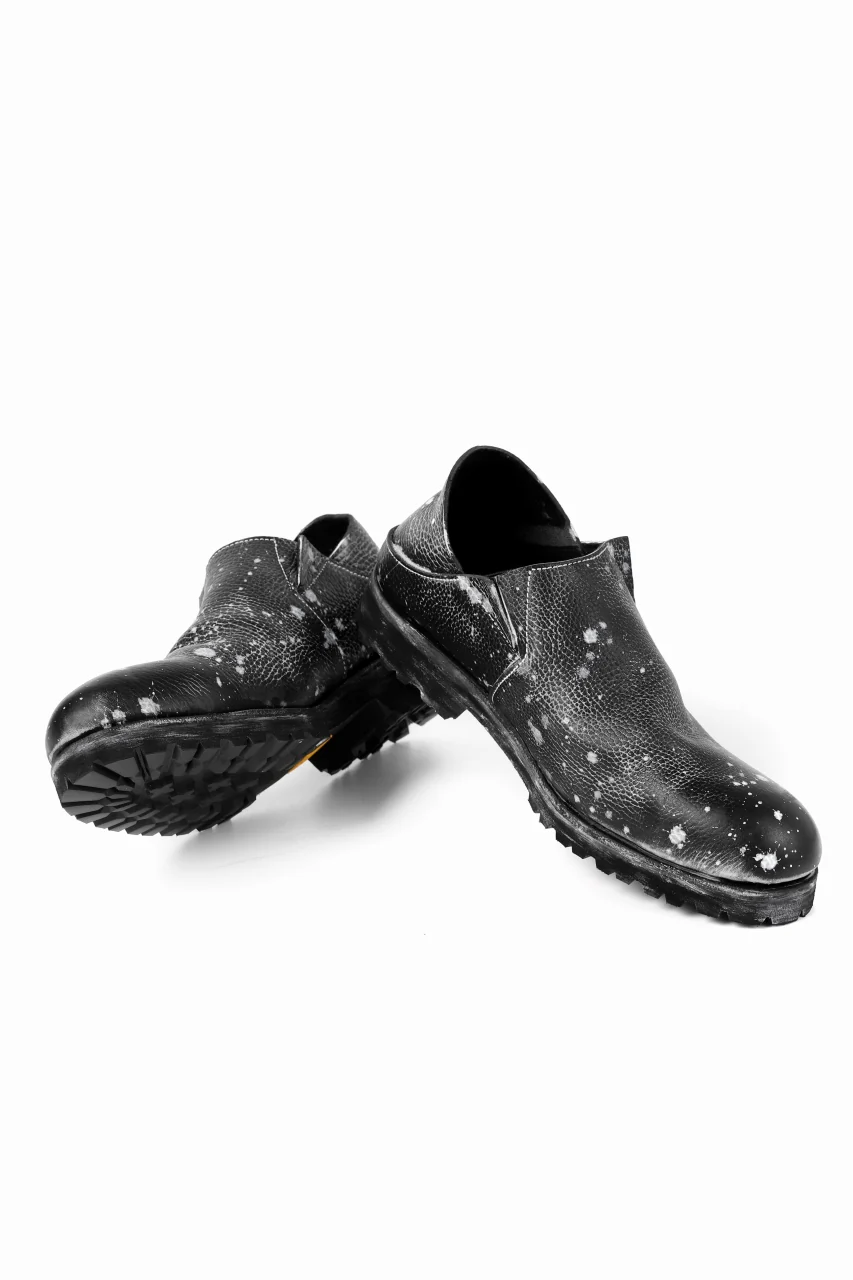 Portaille exclusive PL5 VB Slipon Shoes / Oiled Kip handpainted (BLACK) - Image 9
