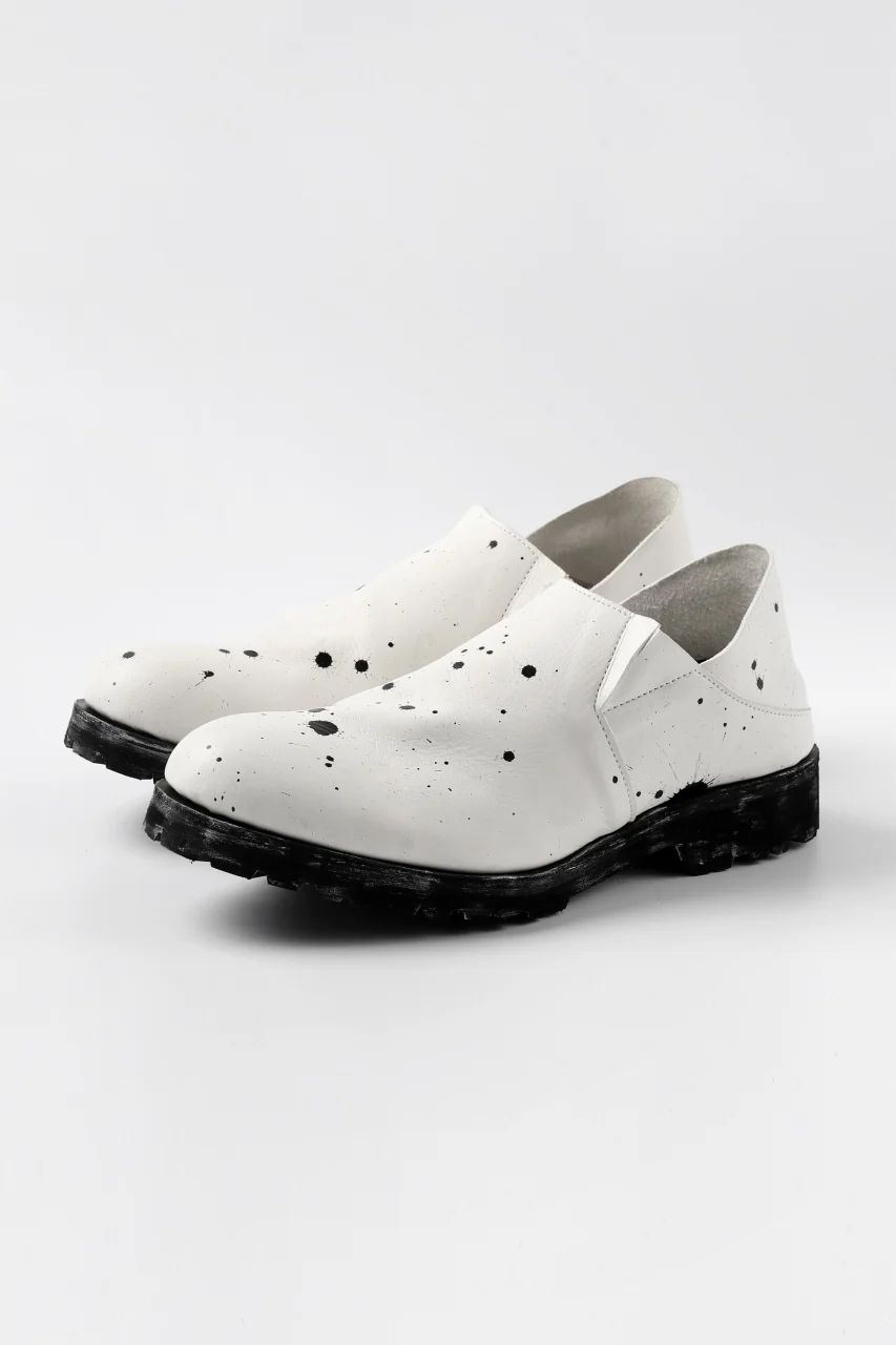 Portaille exclusive PL5 VB Slipon Shoes / Oiled Steer handpainted (WHITE) - Image 10