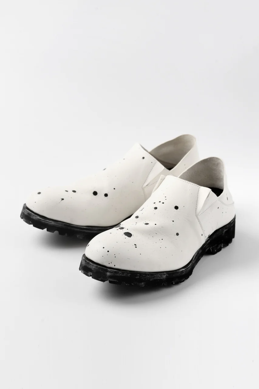Portaille exclusive PL5 VB Slipon Shoes / Oiled Steer handpainted (WHITE) - Image 11