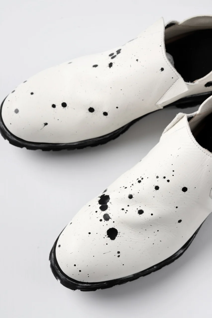 Portaille exclusive PL5 VB Slipon Shoes / Oiled Steer handpainted (WHITE) - Image 12