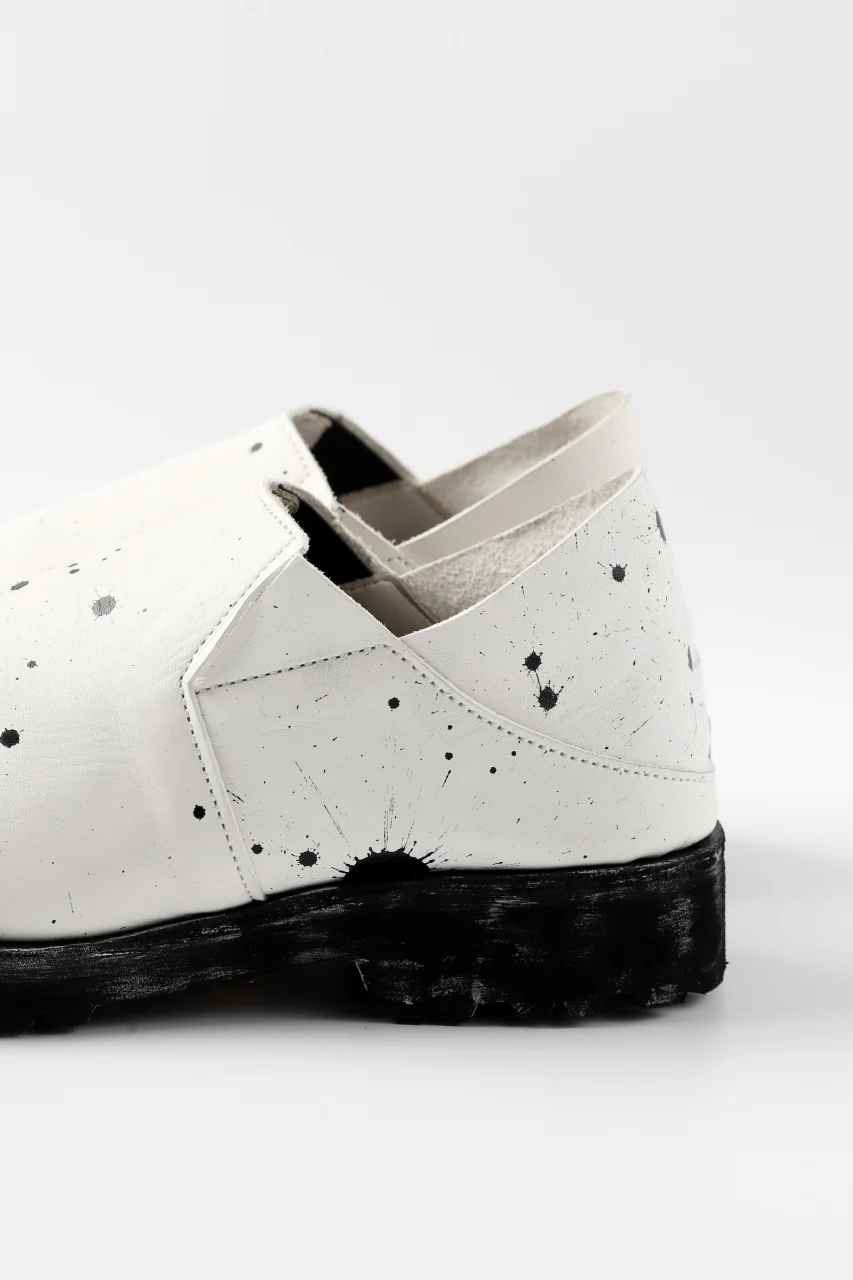 Portaille exclusive PL5 VB Slipon Shoes / Oiled Steer handpainted (WHITE) - Image 13
