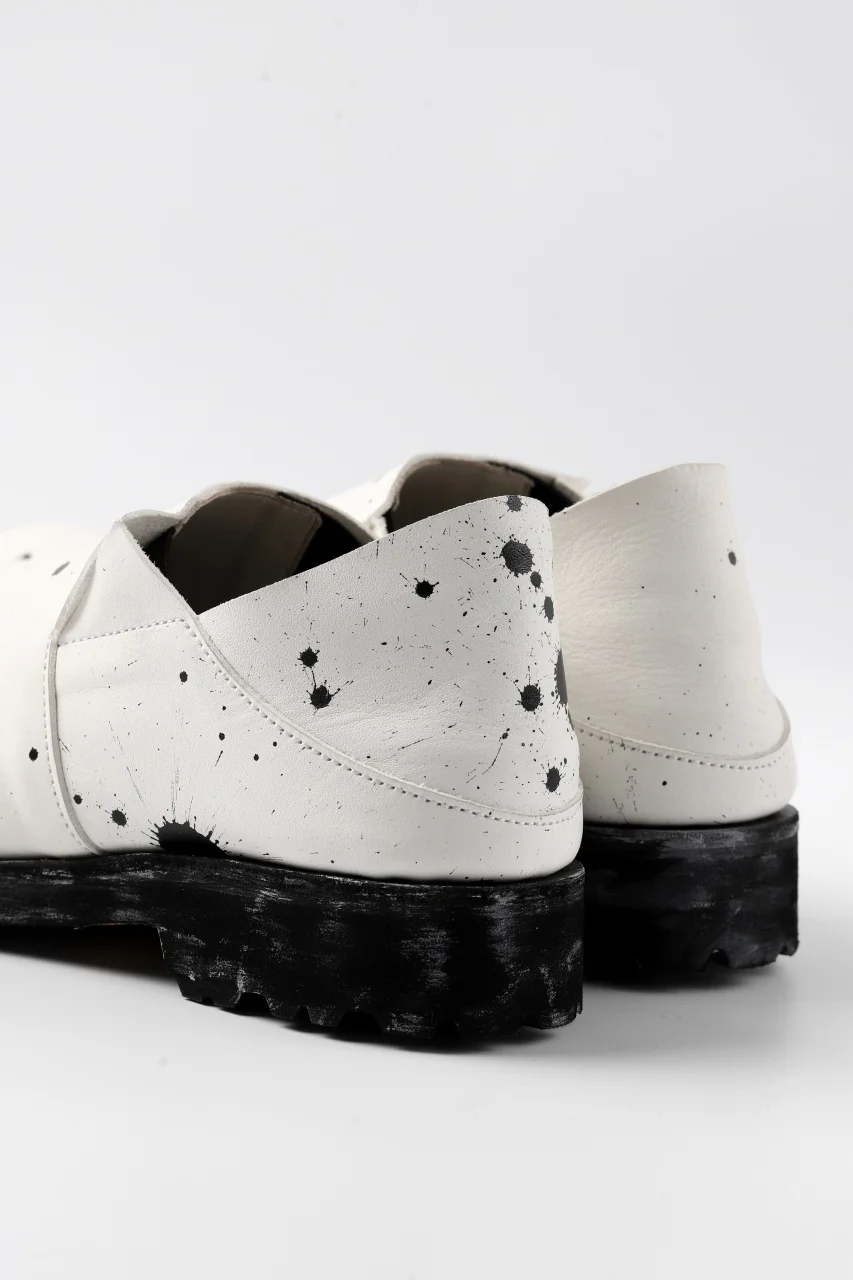 Portaille exclusive PL5 VB Slipon Shoes / Oiled Steer handpainted (WHITE) - Image 16
