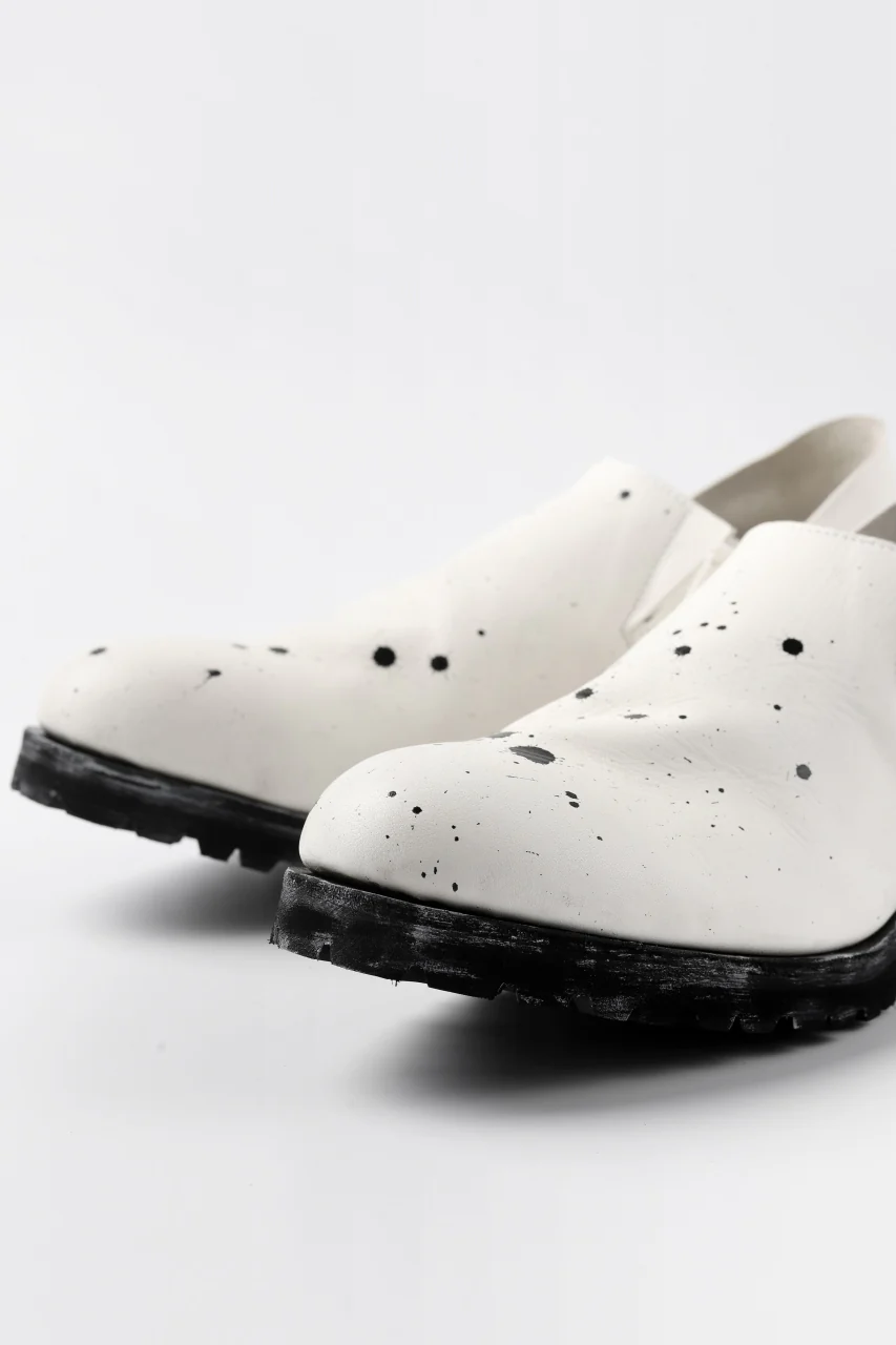 Portaille exclusive PL5 VB Slipon Shoes / Oiled Steer handpainted (WHITE) - Image 17