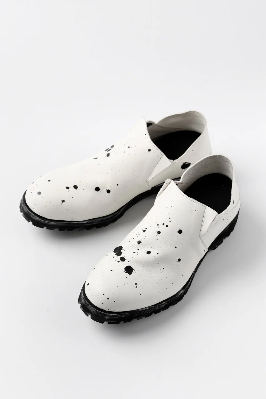 Portaille exclusive PL5 VB Slipon Shoes / Oiled Steer handpainted (WHITE) - Image 2