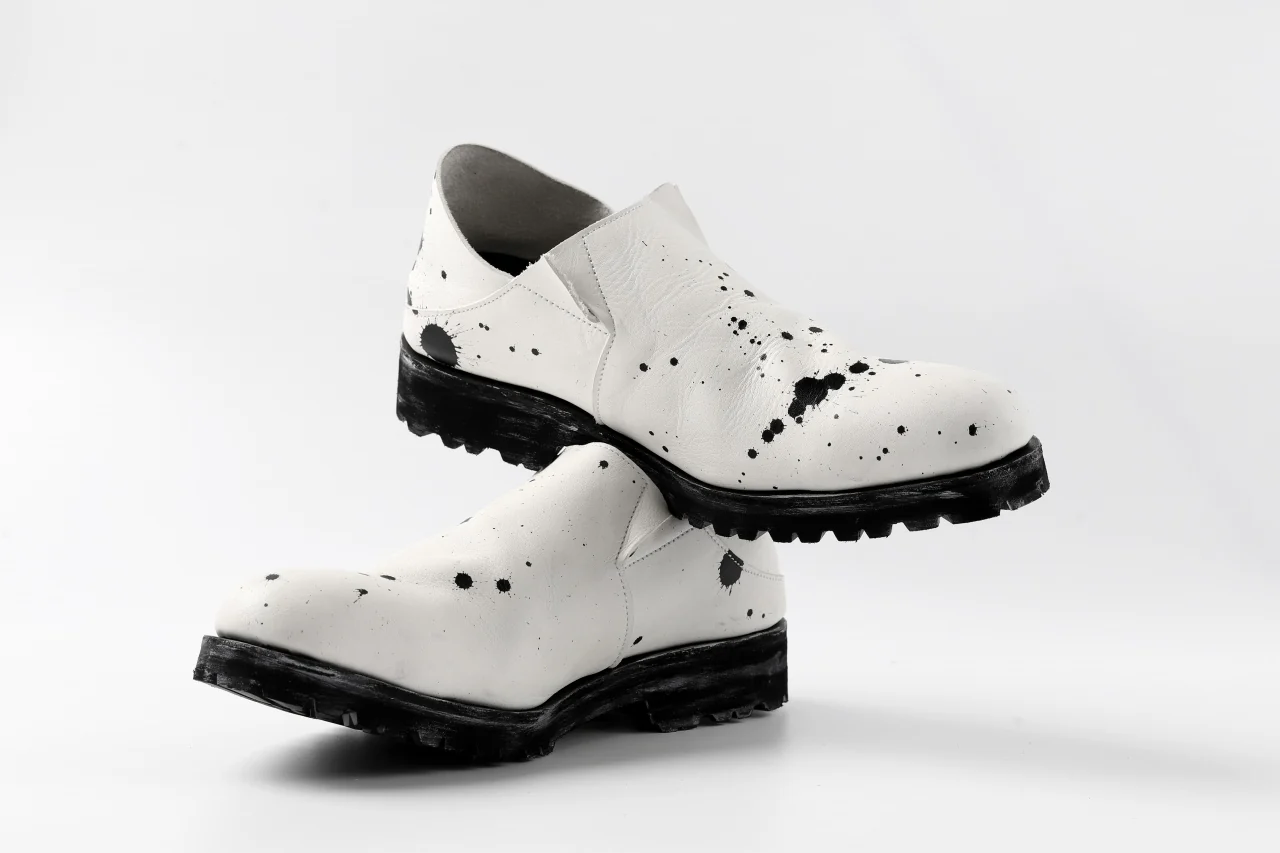 Portaille exclusive PL5 VB Slipon Shoes / Oiled Steer handpainted (WHITE) - Image 20