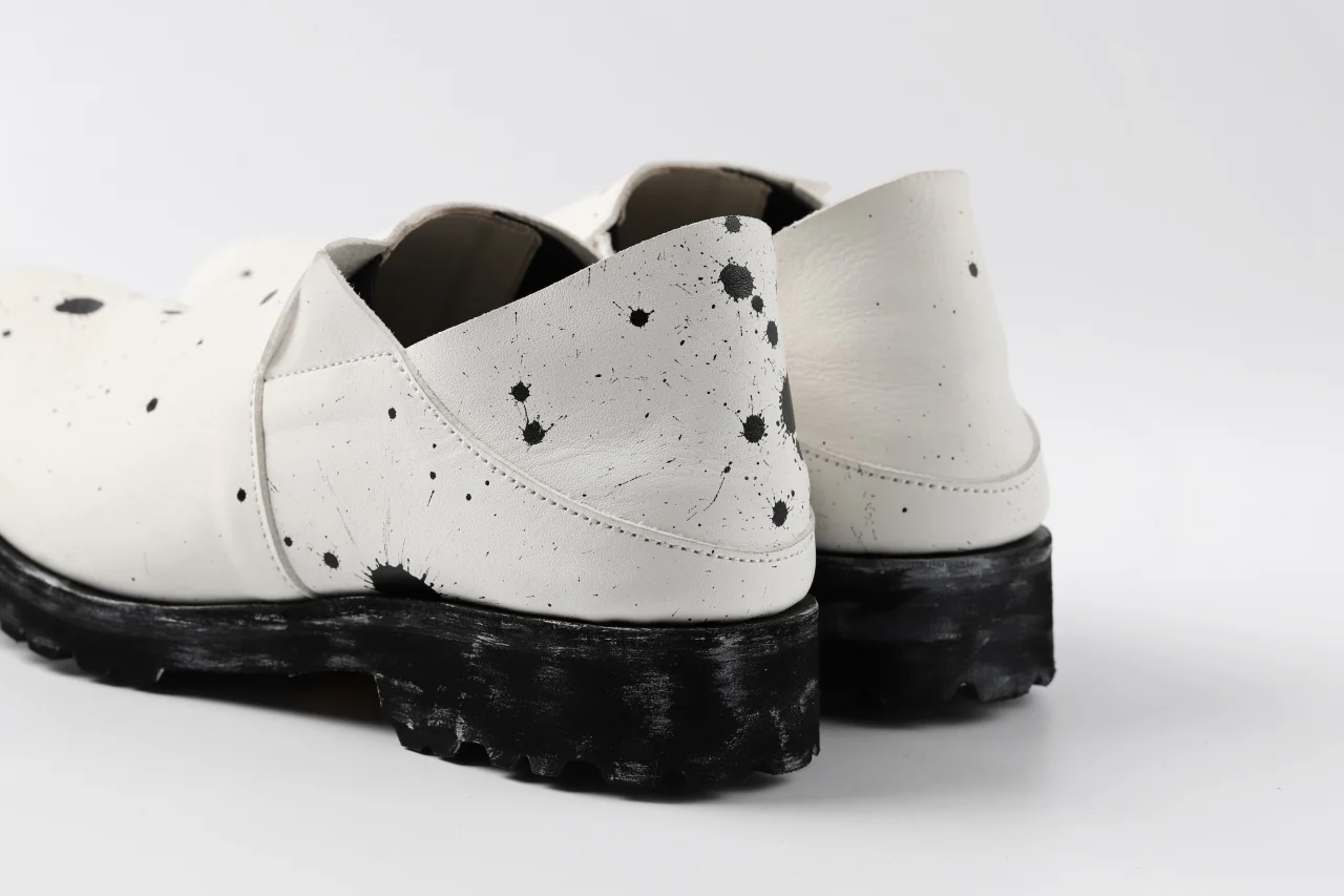 Portaille exclusive PL5 VB Slipon Shoes / Oiled Steer handpainted (WHITE) - Image 21