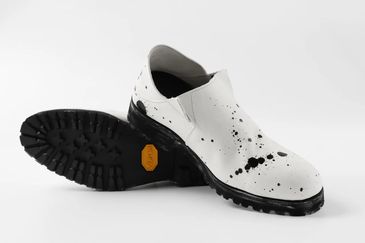 Portaille exclusive PL5 VB Slipon Shoes / Oiled Steer handpainted (WHITE) - Image 22