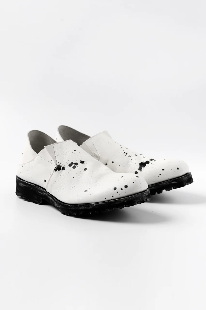 Portaille exclusive PL5 VB Slipon Shoes / Oiled Steer handpainted (WHITE) - Image 3