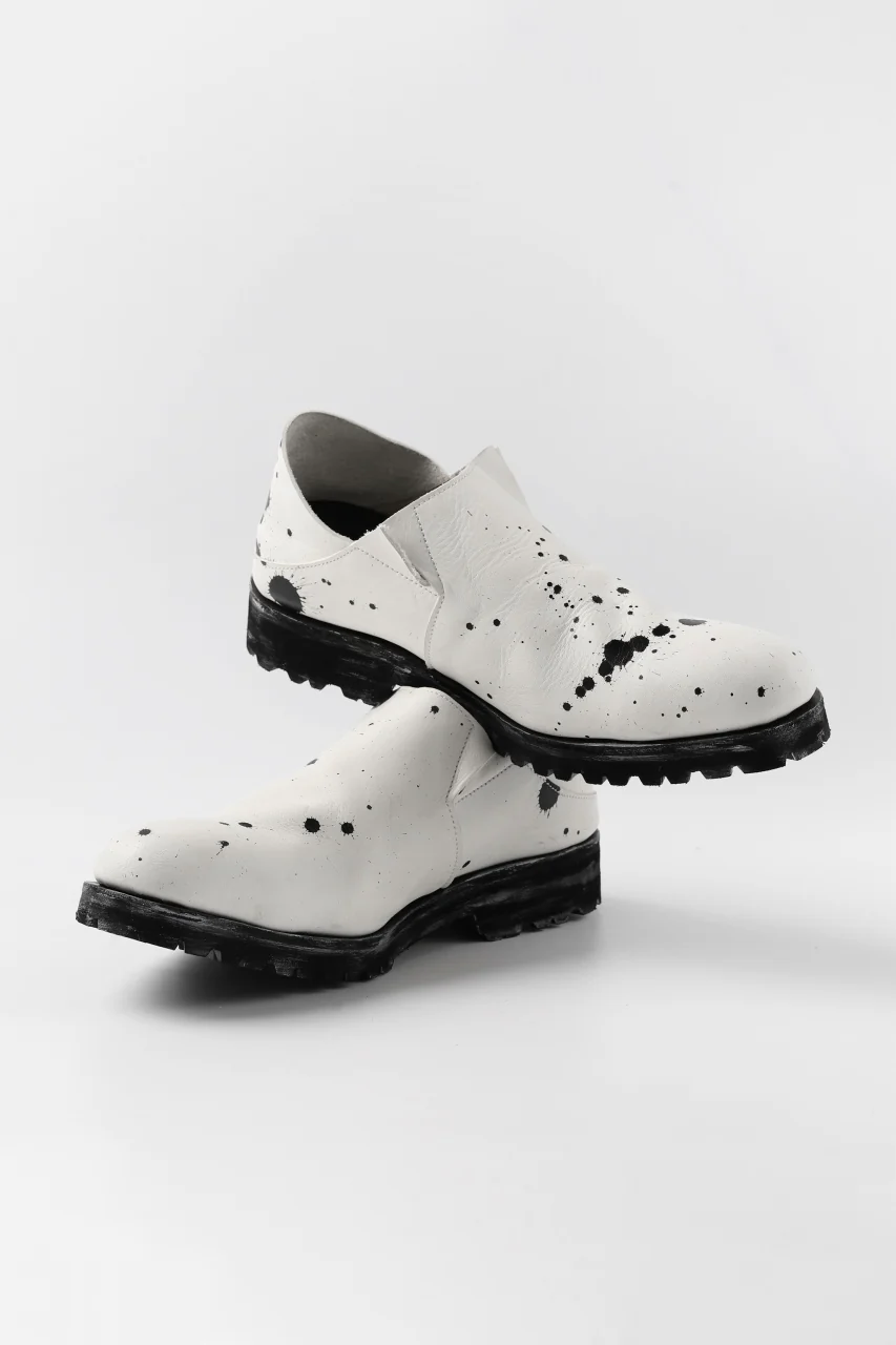 Portaille exclusive PL5 VB Slipon Shoes / Oiled Steer handpainted (WHITE) - Image 4