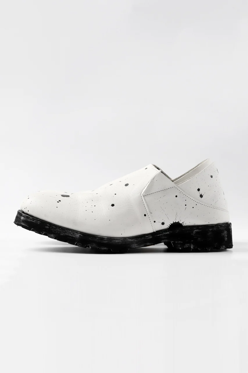 Portaille exclusive PL5 VB Slipon Shoes / Oiled Steer handpainted (WHITE) - Image 5
