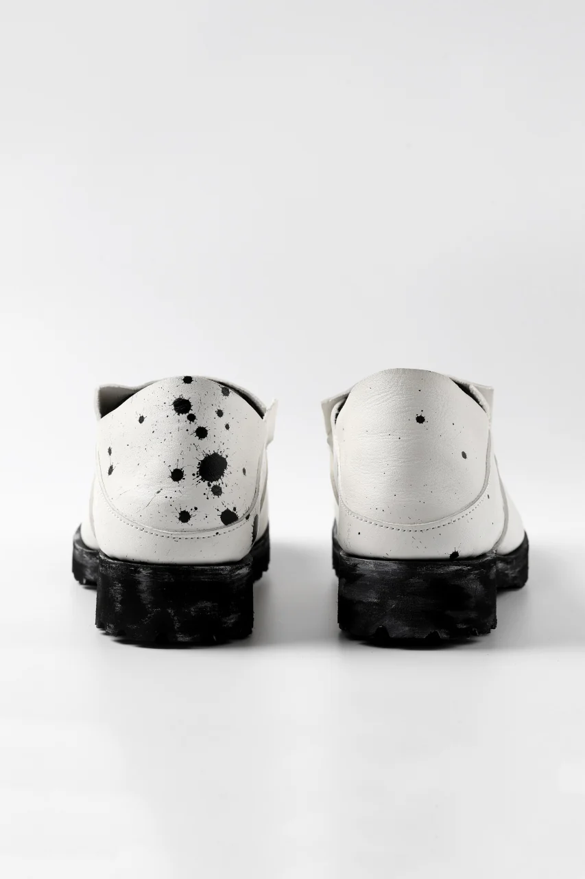 Portaille exclusive PL5 VB Slipon Shoes / Oiled Steer handpainted (WHITE) - Image 6