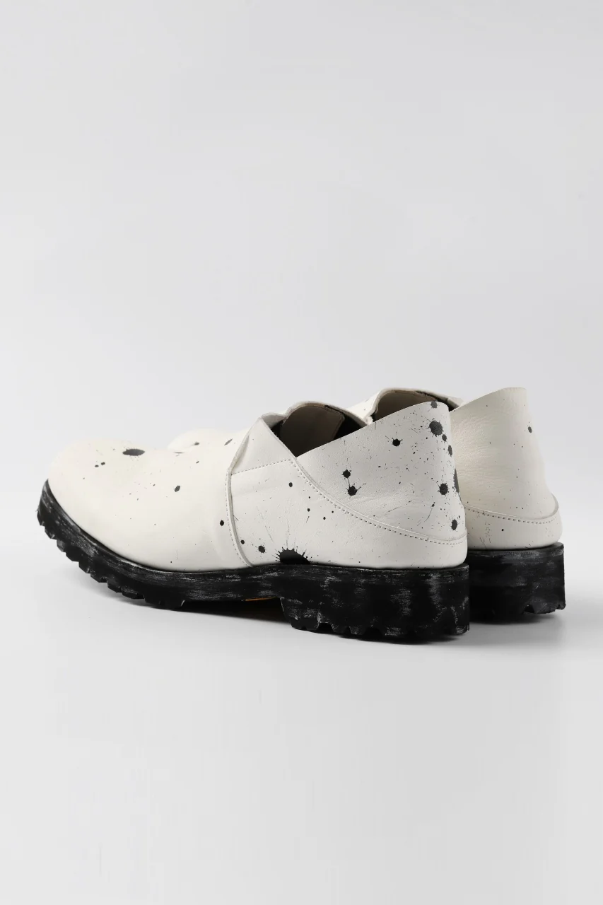 Portaille exclusive PL5 VB Slipon Shoes / Oiled Steer handpainted (WHITE) - Image 7