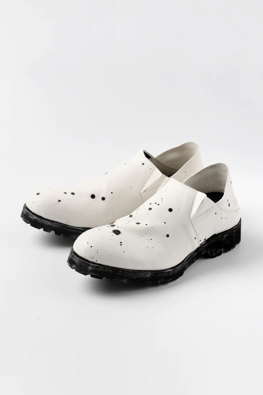 Portaille exclusive PL5 VB Slipon Shoes / Oiled Steer handpainted (WHITE) - Image 8
