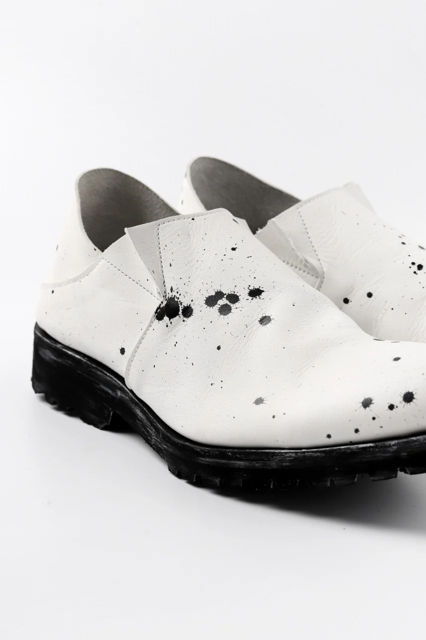 Portaille exclusive PL5 VB Slipon Shoes / Oiled Steer handpainted (WHITE) - Image 9