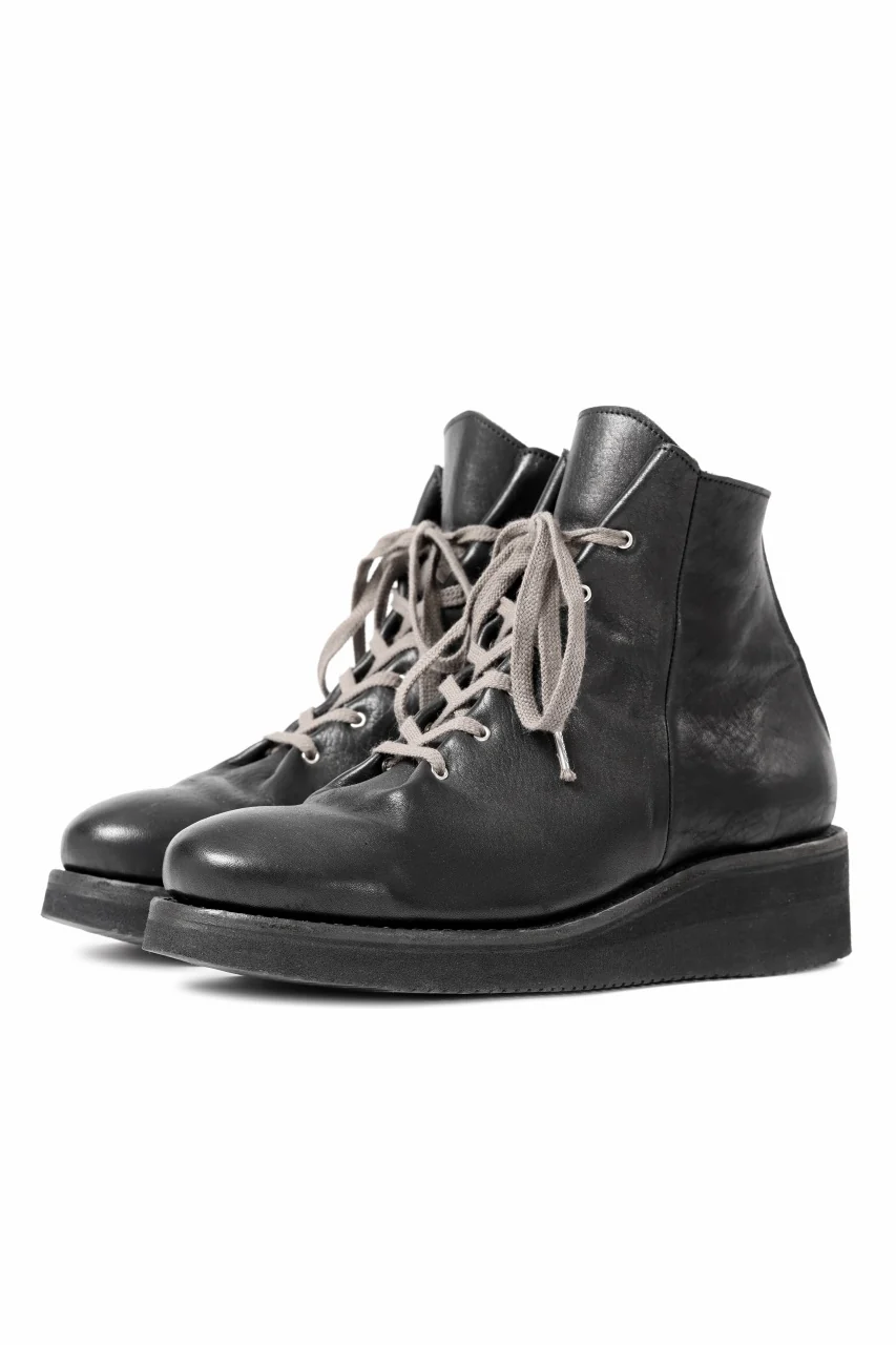 Portaille GATHERED BOOTS / BURNED HORSE (BLACK)