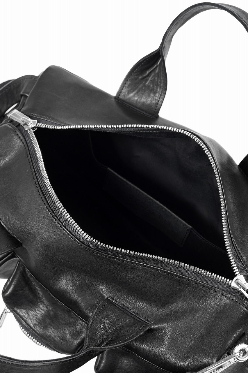Portaille GP22 MILITARY BOSTON BAG / ROMA SOFT TANNED HORSE LEATHER (DEEP BLACK) - Image 18