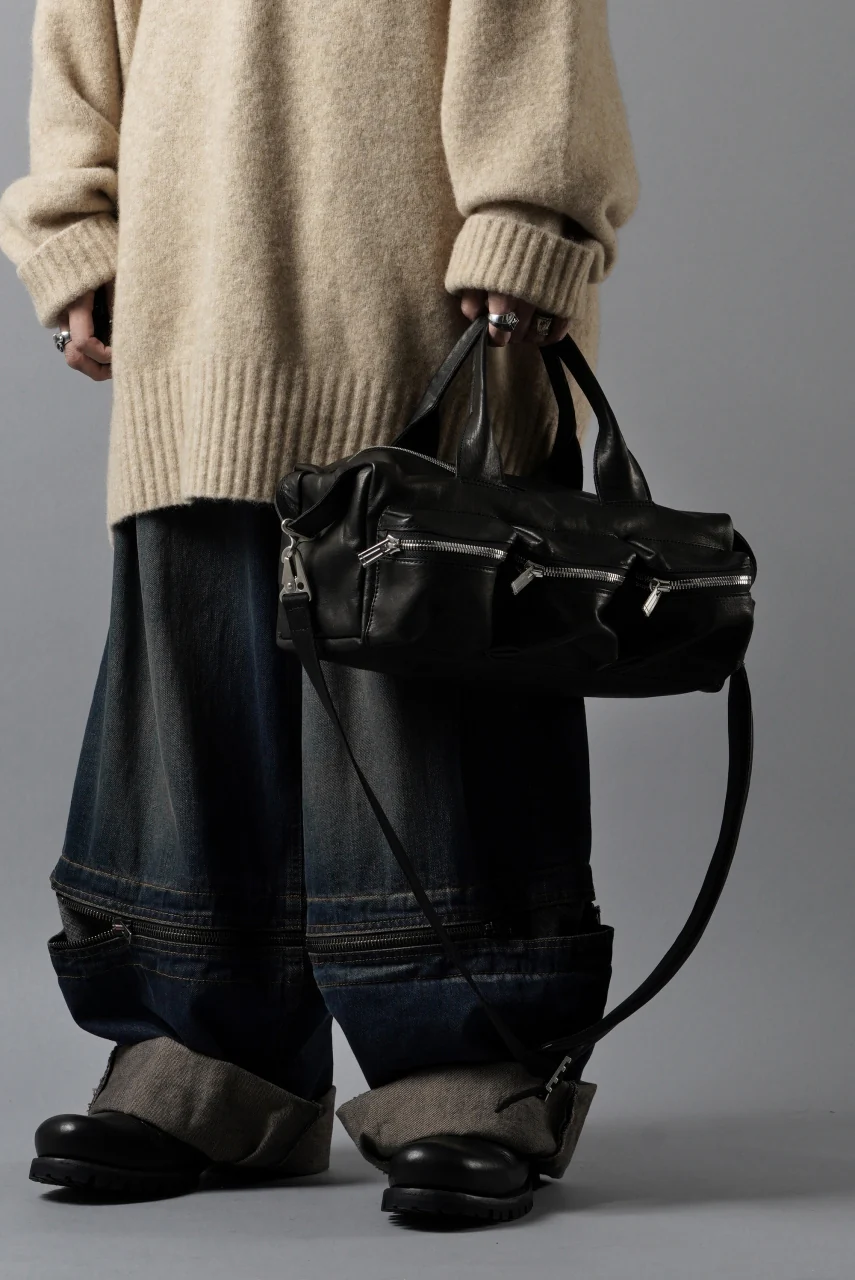 Portaille GP22 MILITARY BOSTON BAG / ROMA SOFT TANNED HORSE LEATHER (DEEP BLACK) - Image 19