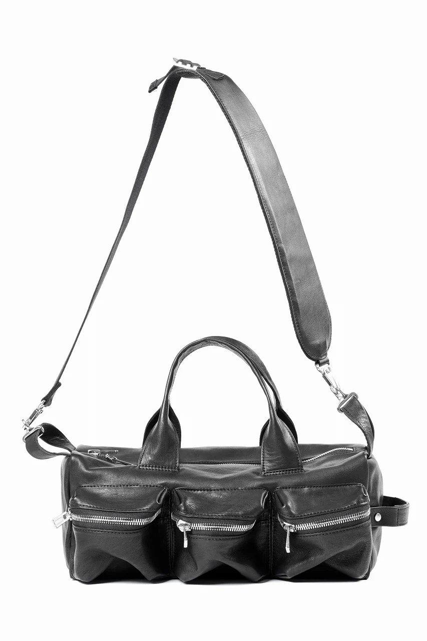 Portaille GP22 MILITARY BOSTON BAG / ROMA SOFT TANNED HORSE LEATHER (DEEP BLACK) - Image 2