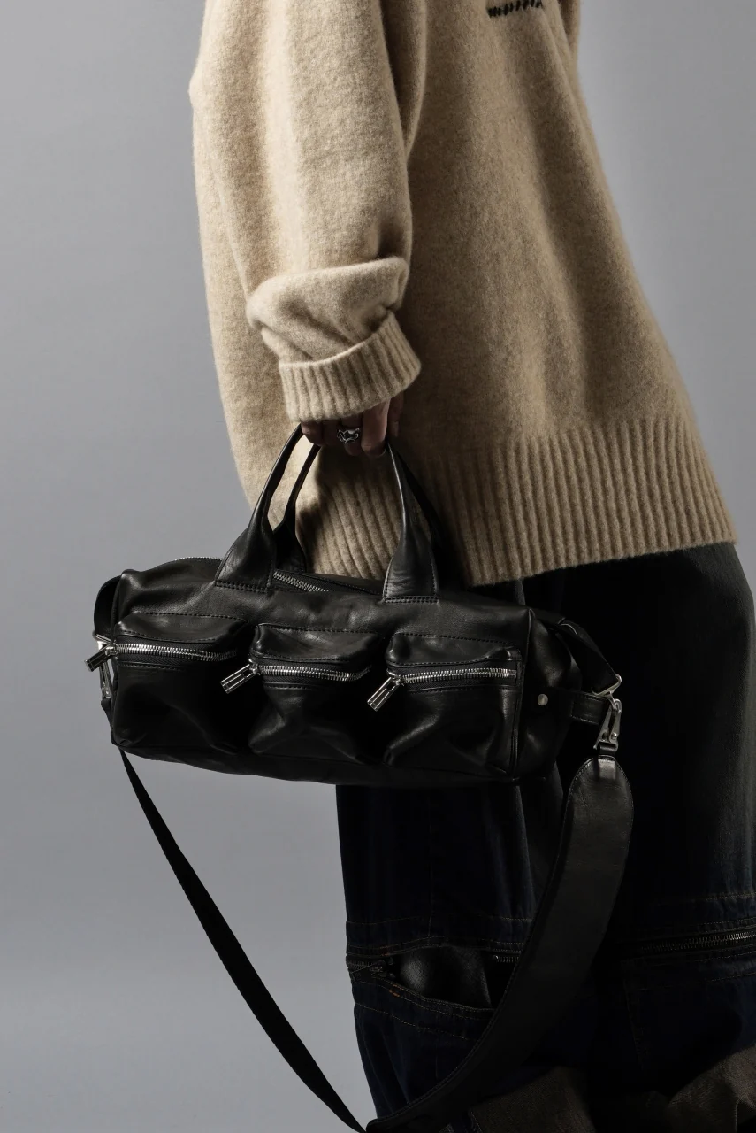 Portaille GP22 MILITARY BOSTON BAG / ROMA SOFT TANNED HORSE LEATHER (DEEP BLACK) - Image 21