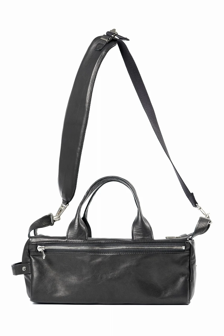 Portaille GP22 MILITARY BOSTON BAG / ROMA SOFT TANNED HORSE LEATHER (DEEP BLACK) - Image 5