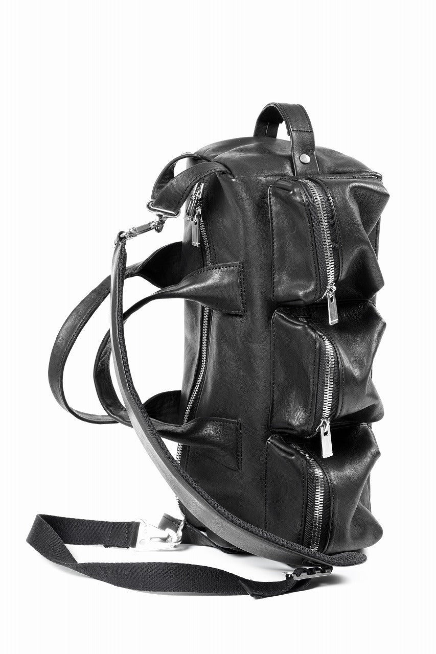 Portaille GP22 MILITARY BOSTON BAG / ROMA SOFT TANNED HORSE LEATHER (DEEP BLACK) - Image 6