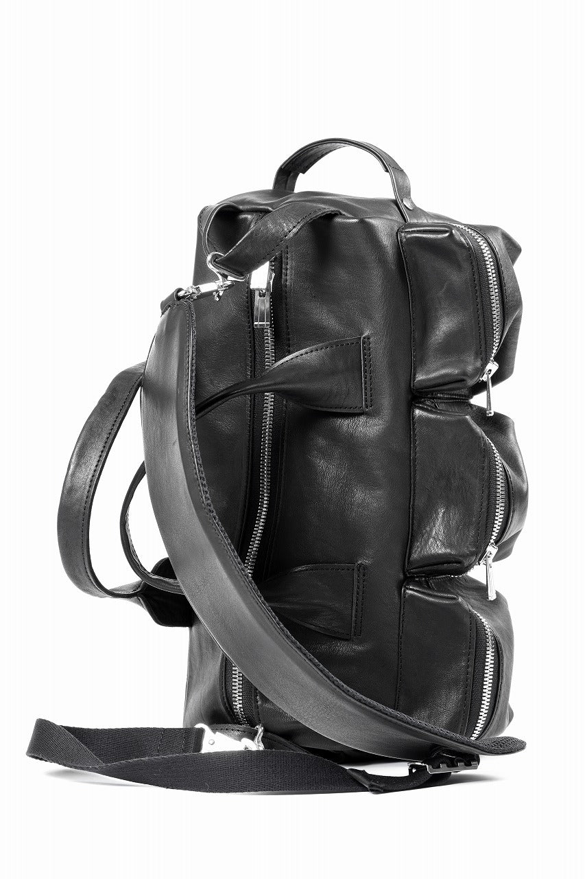 Portaille GP22 MILITARY BOSTON BAG / ROMA SOFT TANNED HORSE LEATHER (DEEP BLACK) - Image 7