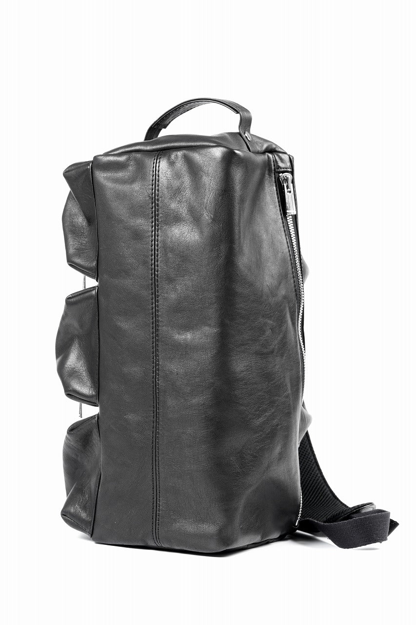 Portaille GP22 MILITARY BOSTON BAG / ROMA SOFT TANNED HORSE LEATHER (DEEP BLACK) - Image 8