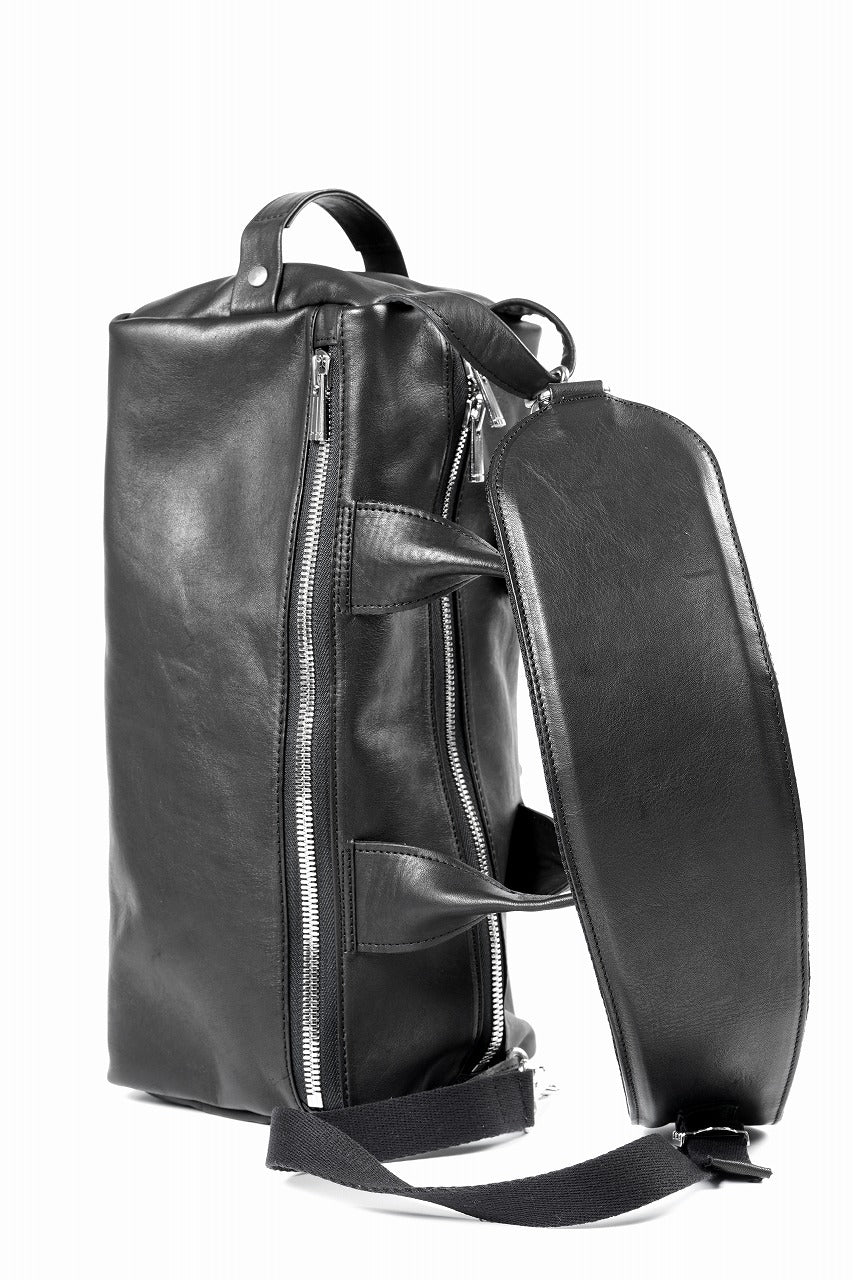 Portaille GP22 MILITARY BOSTON BAG / ROMA SOFT TANNED HORSE LEATHER (DEEP BLACK) - Image 9