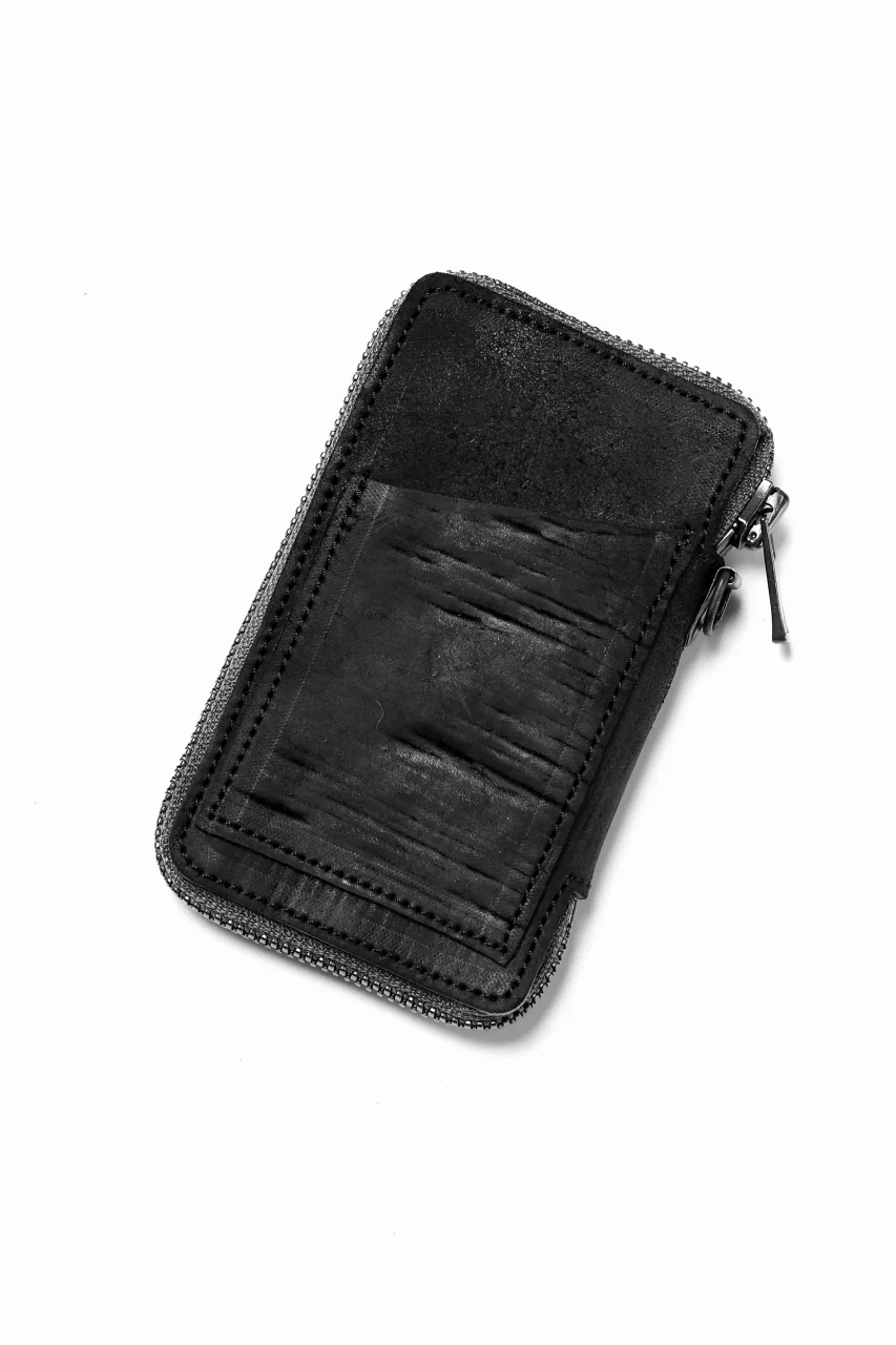 Portaille "Limited Made" ZIP KEY CASE / CORDOVAN SPLIT (BLACK) - Image 2