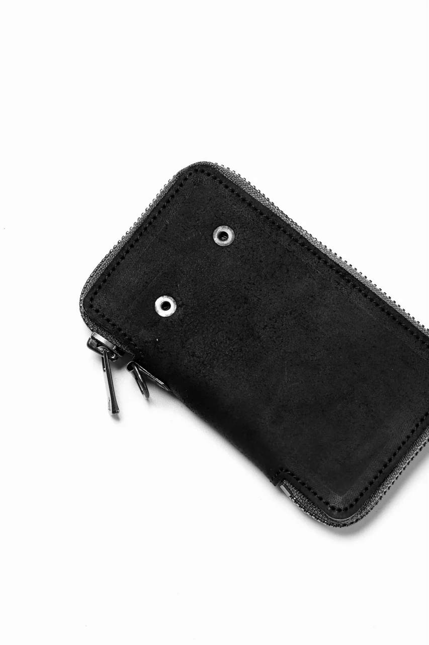 Portaille "Limited Made" ZIP KEY CASE / CORDOVAN SPLIT (BLACK) - Image 5