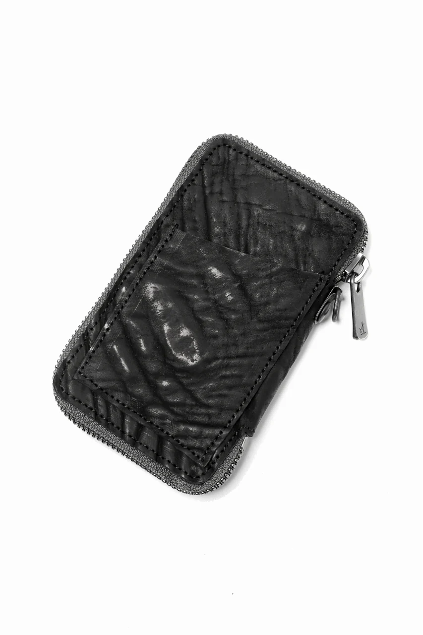 Portaille "Limited Made" ZIP KEY CASE / CORDOVAN SPLIT (BLACK) - Image 3