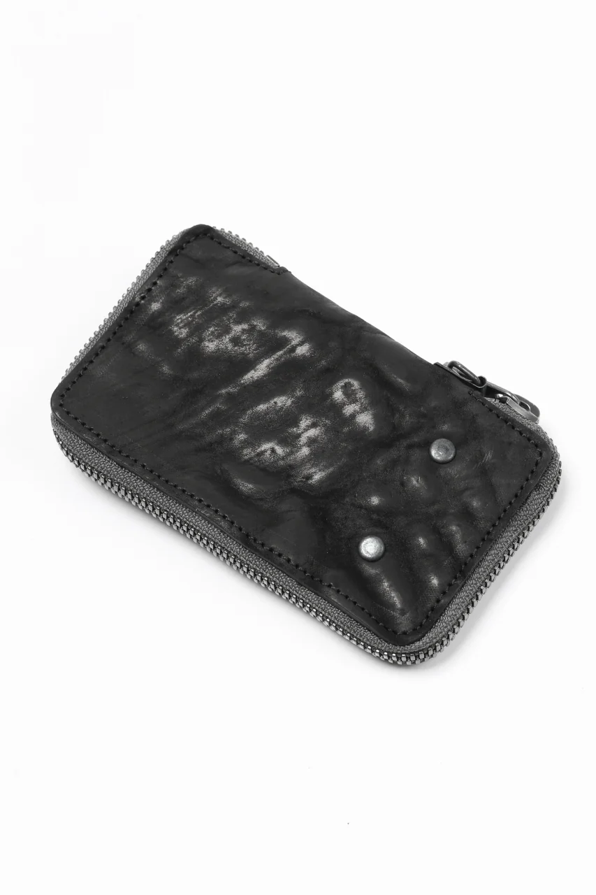Portaille "Limited Made" ZIP KEY CASE / CORDOVAN SPLIT (BLACK) - Image 5