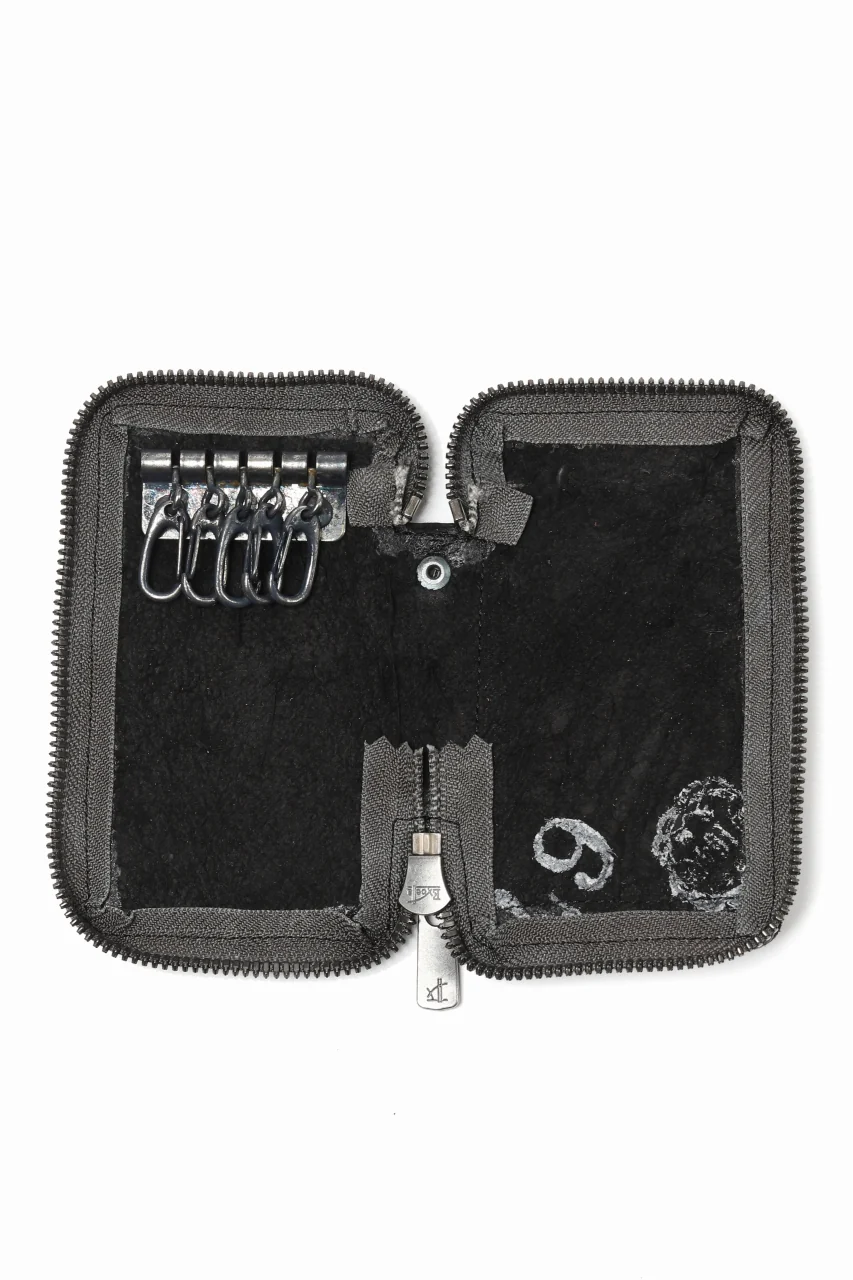 Portaille "Limited Made" ZIP KEY CASE / CORDOVAN SPLIT (BLACK) - Image 7