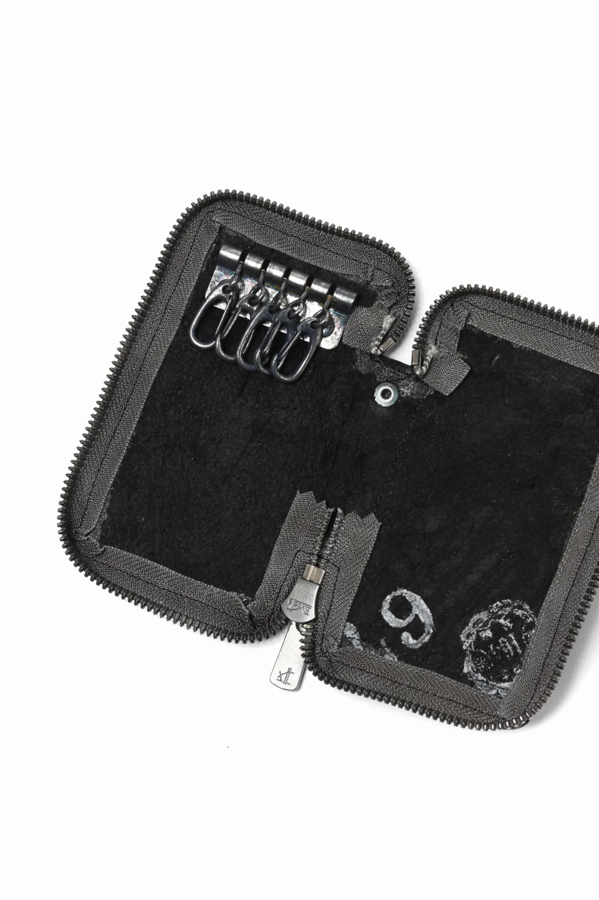 Portaille "Limited Made" ZIP KEY CASE / CORDOVAN SPLIT (BLACK) - Image 8