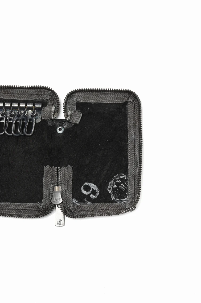 Portaille "Limited Made" ZIP KEY CASE / CORDOVAN SPLIT (BLACK) - Image 9