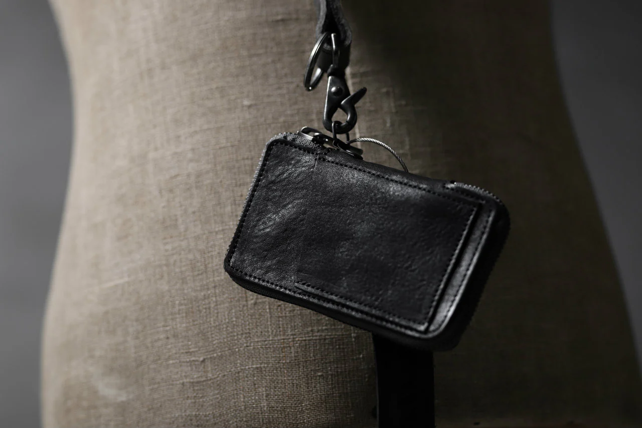 Portaille "Limited Made" ZIP KEY CASE / Italy Vachetta (BLACK) - Image 12