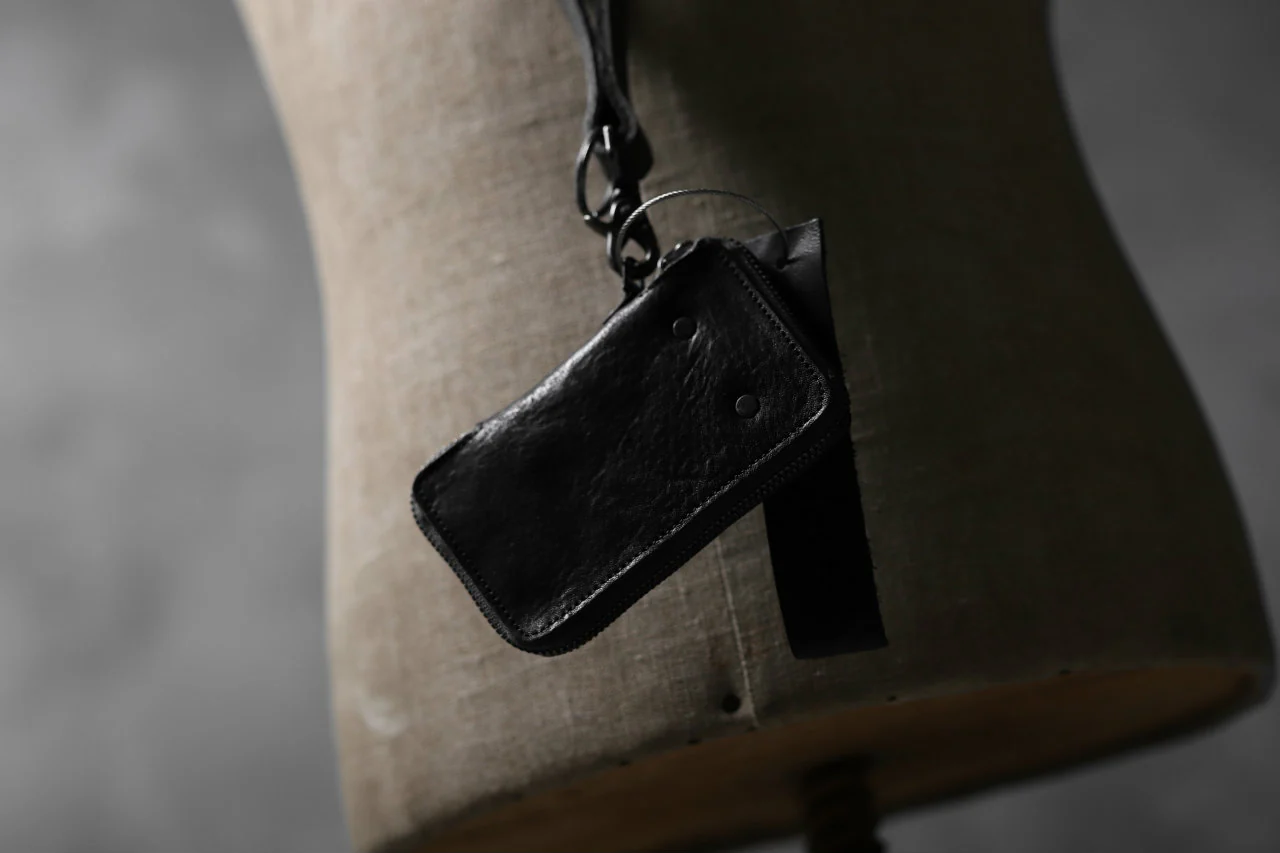 Portaille "Limited Made" ZIP KEY CASE / Italy Vachetta (BLACK) - Image 14