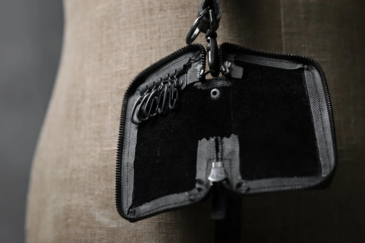 Portaille "Limited Made" ZIP KEY CASE / Italy Vachetta (BLACK) - Image 15