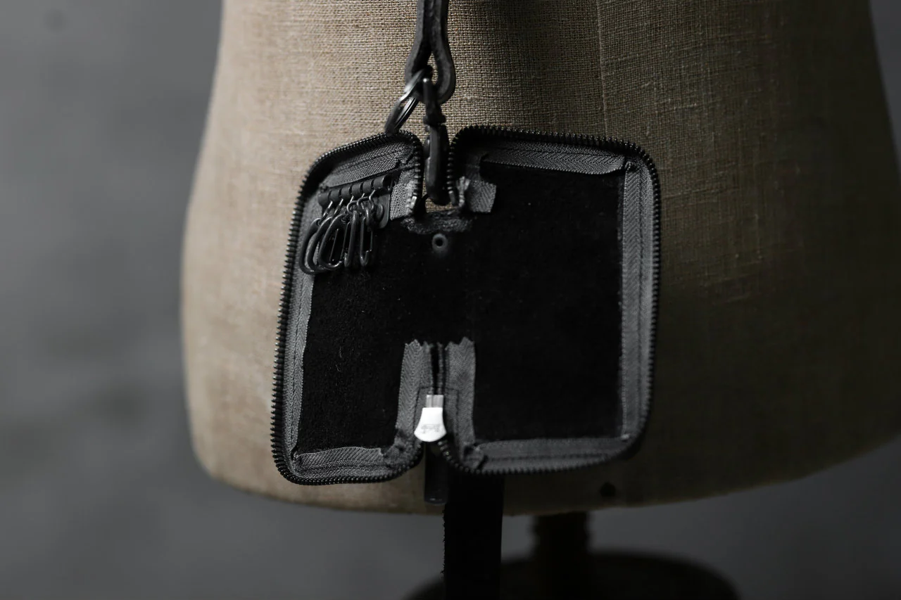 Portaille "Limited Made" ZIP KEY CASE / Italy Vachetta (BLACK) - Image 16