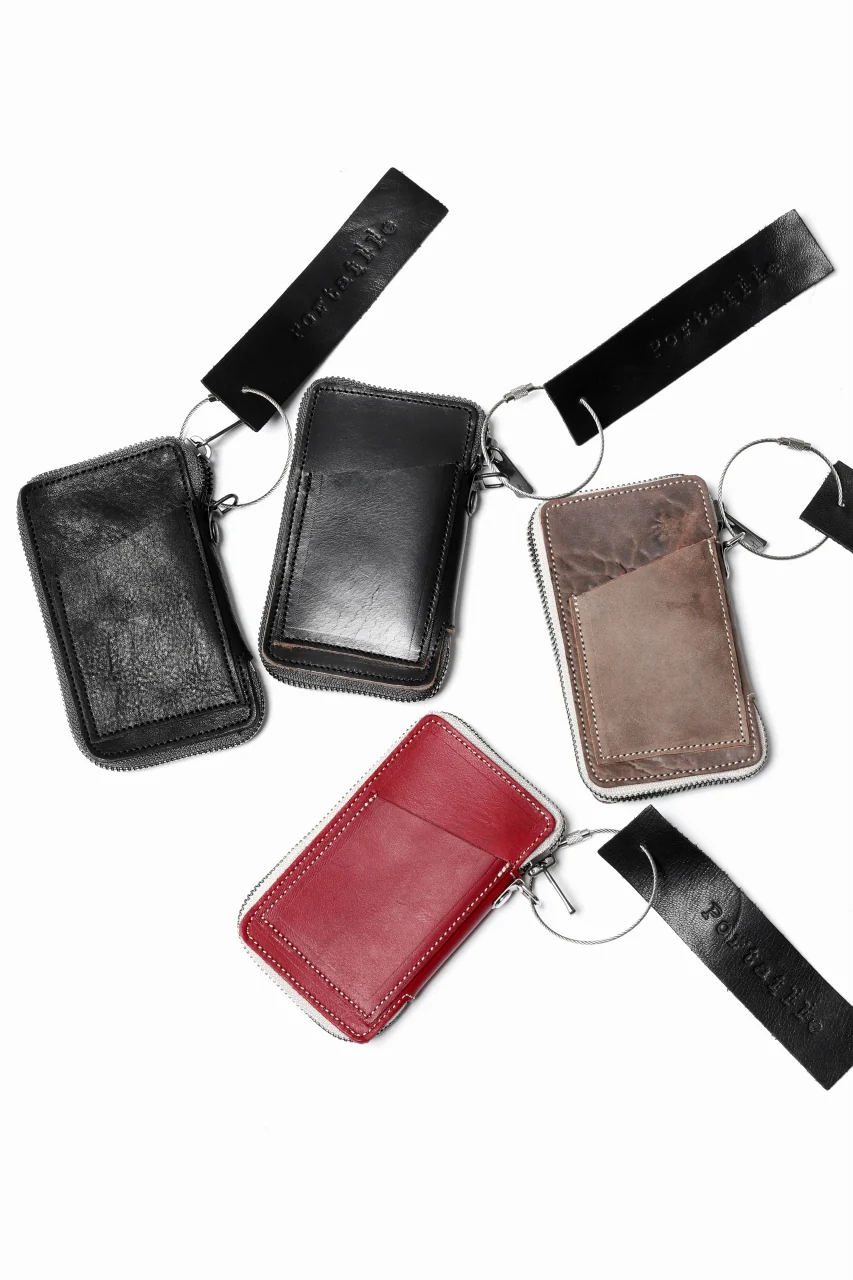Portaille "Limited Made" ZIP KEY CASE / Italy Vachetta (BLACK) - Image 8