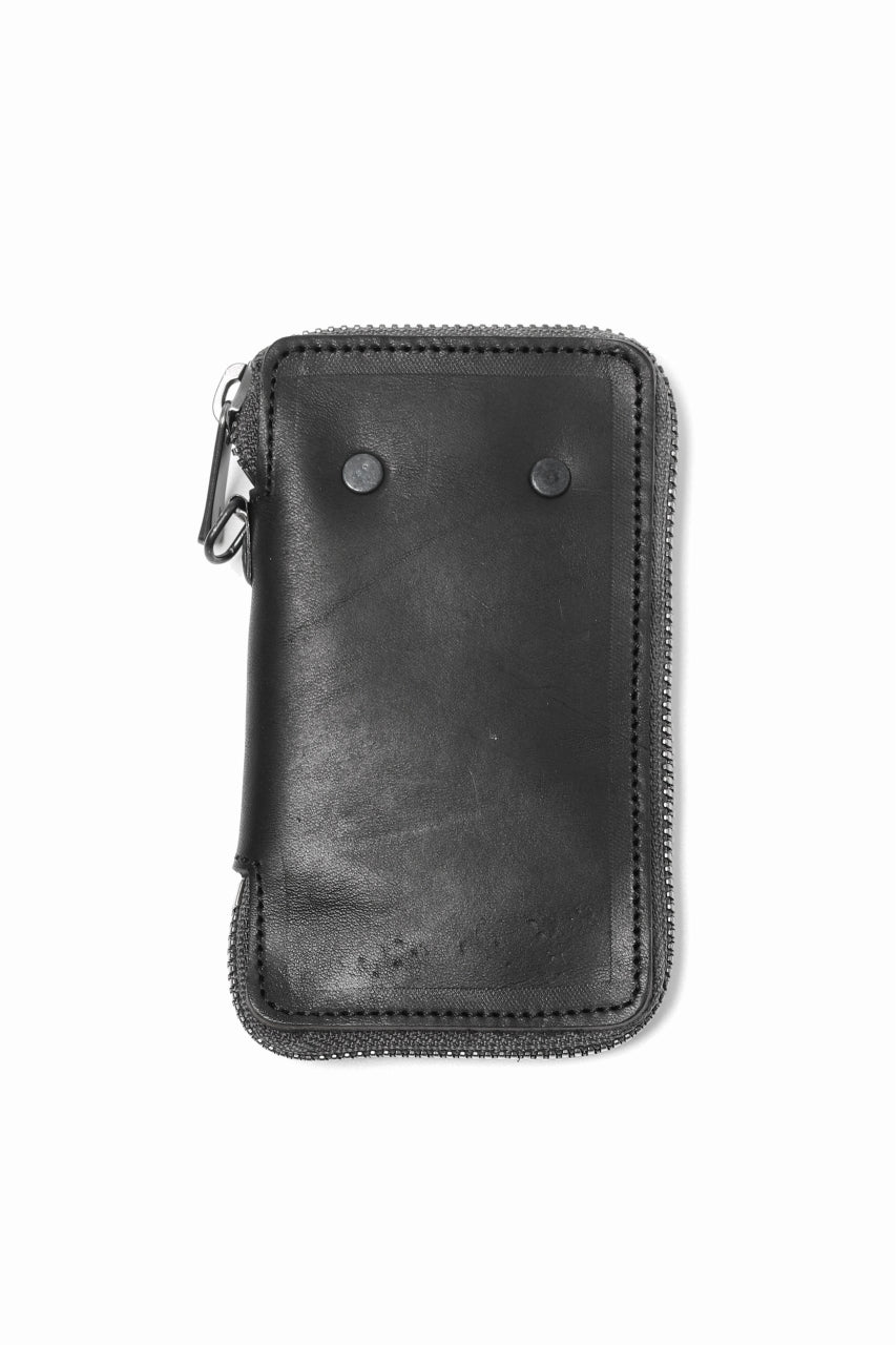 Portaille "Limited Made" ZIP KEY CASE / Italy Vachetta (BLACK) - Image 4