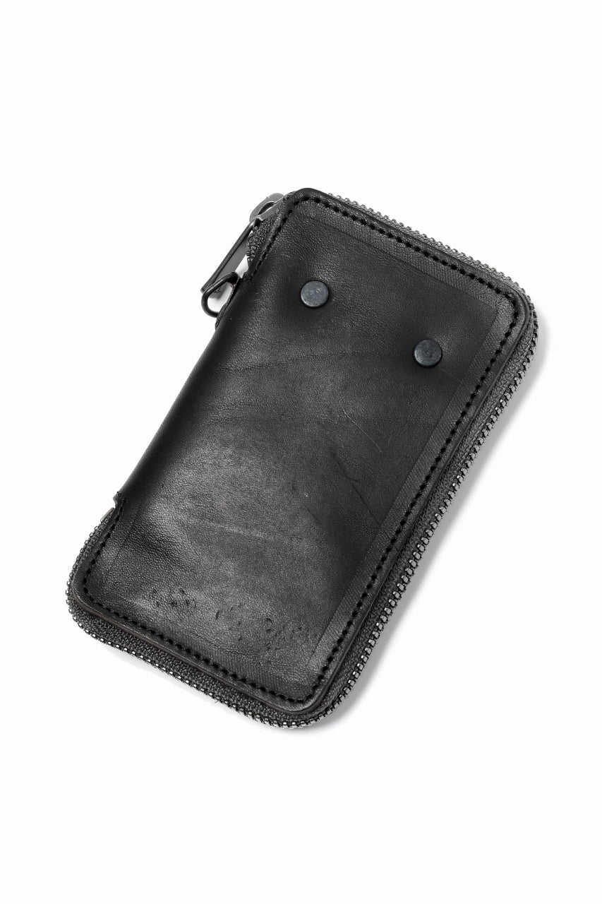 Portaille "Limited Made" ZIP KEY CASE / Italy Vachetta (BLACK) - Image 7