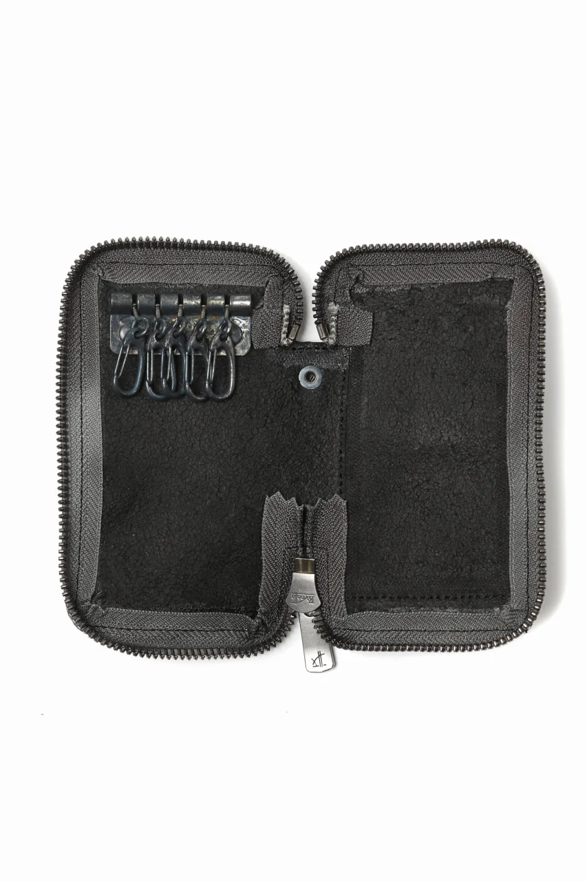 Portaille "Limited Made" ZIP KEY CASE / Italy Vachetta (BLACK) - Image 9