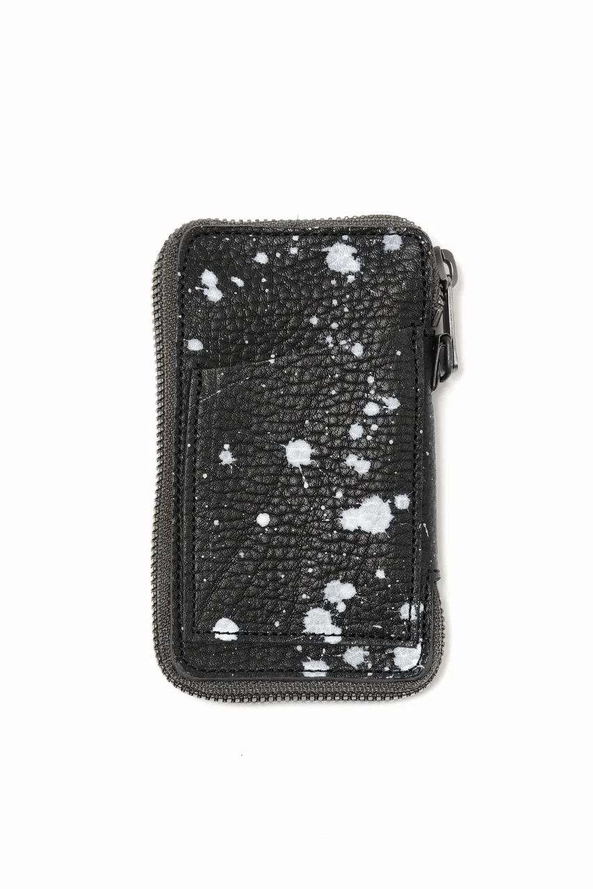 Portaille "Limited Made" ZIP KEY CASE / Oiled Kip handpainted (BLACK)