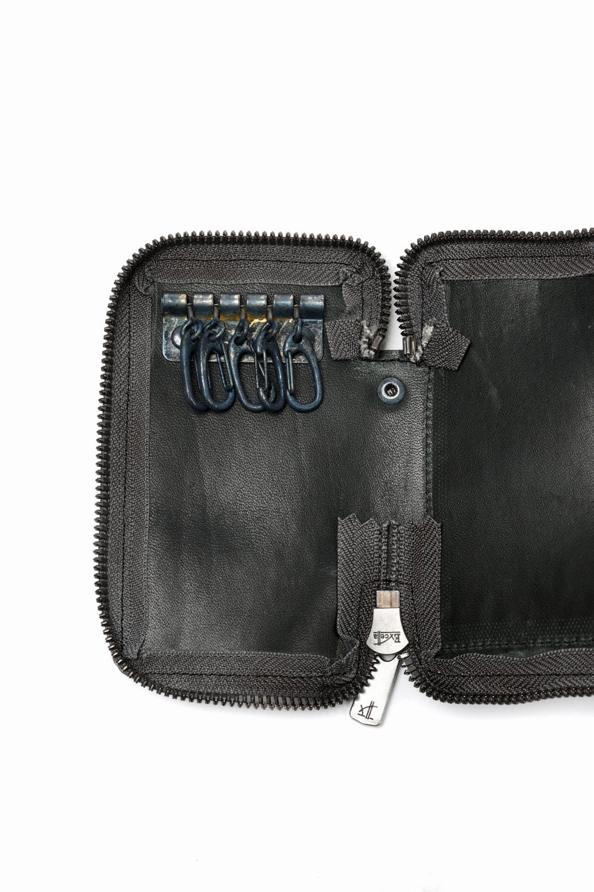 Portaille "Limited Made" ZIP KEY CASE / Oiled Kip handpainted (BLACK) - Image 10