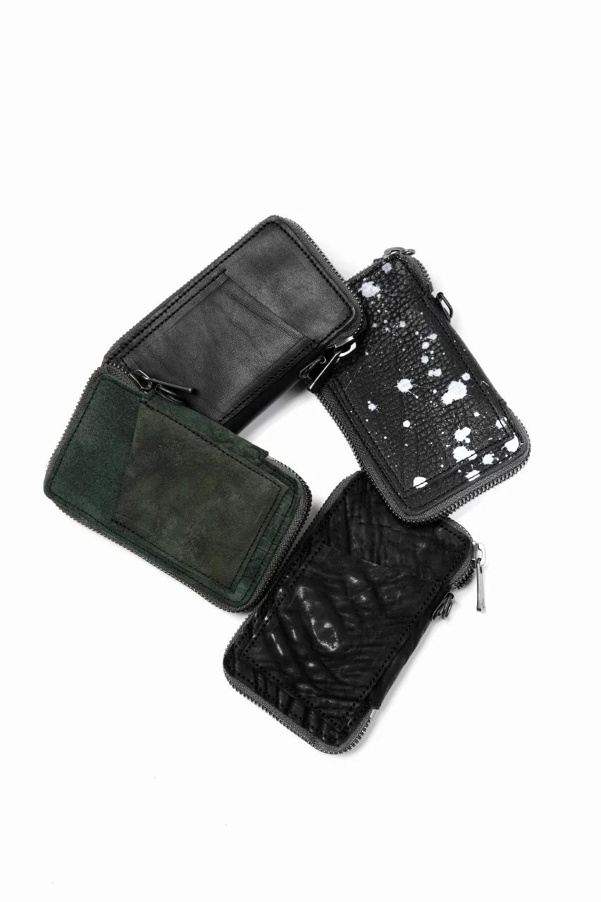 Portaille "Limited Made" ZIP KEY CASE / Oiled Kip handpainted (BLACK) - Image 14