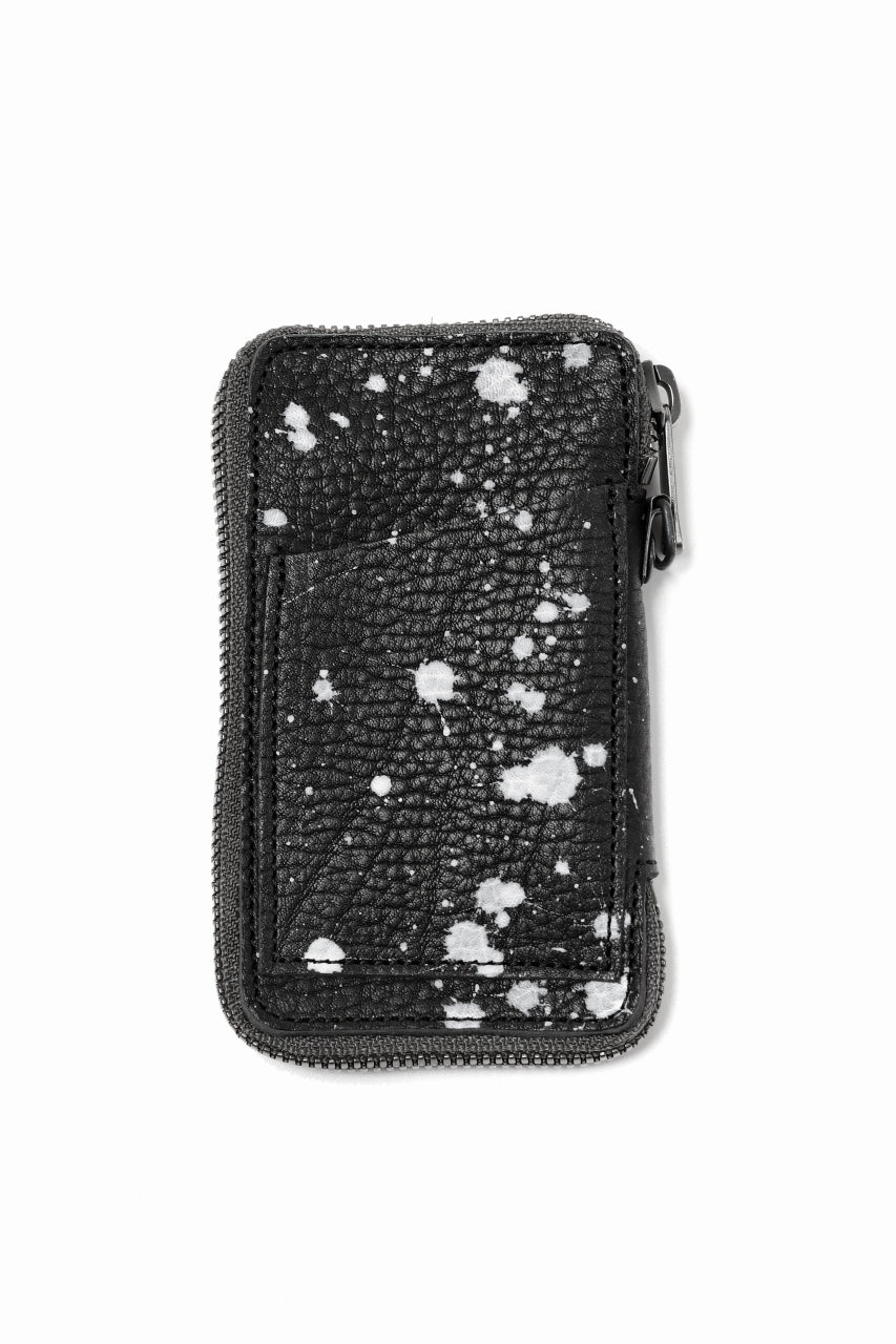 Portaille "Limited Made" ZIP KEY CASE / Oiled Kip handpainted (BLACK) - Image 2
