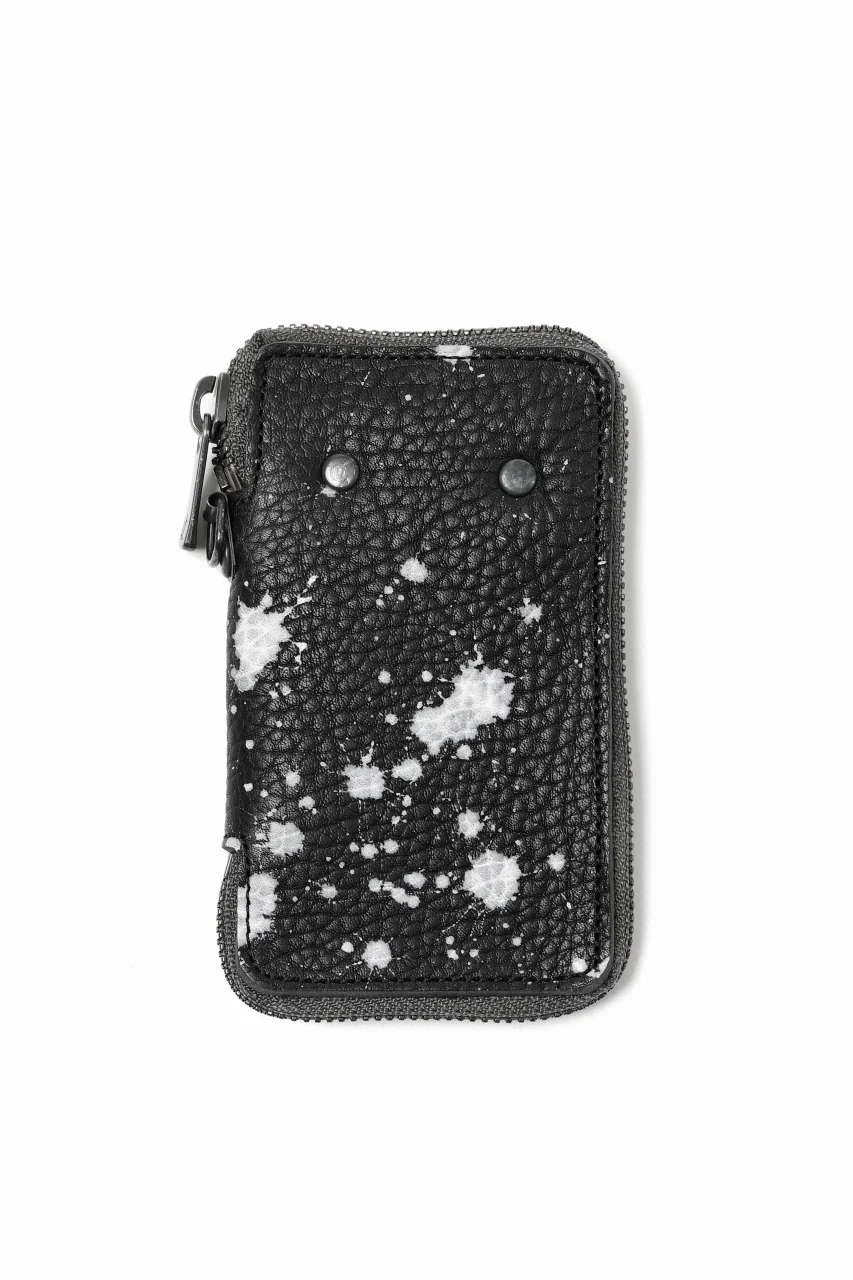 Portaille "Limited Made" ZIP KEY CASE / Oiled Kip handpainted (BLACK) - Image 5